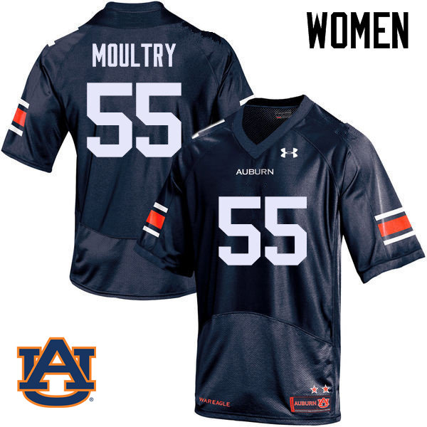 Women Auburn Tigers #55 T.D. Moultry College Football Jerseys Sale-Navy